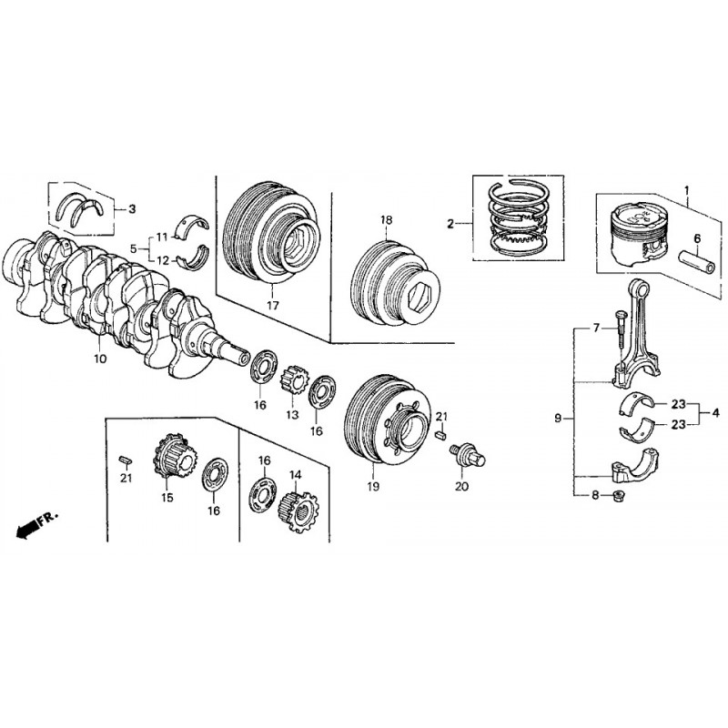 Coussinets vilebrequin OEM Honda B16/B18